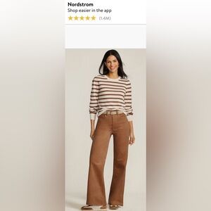 Nordstrom Women's Flare wide leg Tan Corduroy Pants Trousers Size 10